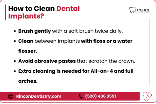How to Clean Dental Implants - infographic