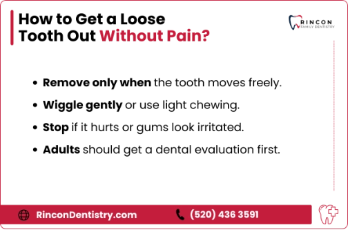 How to Get a Loose Tooth Out Without Pain - infographic