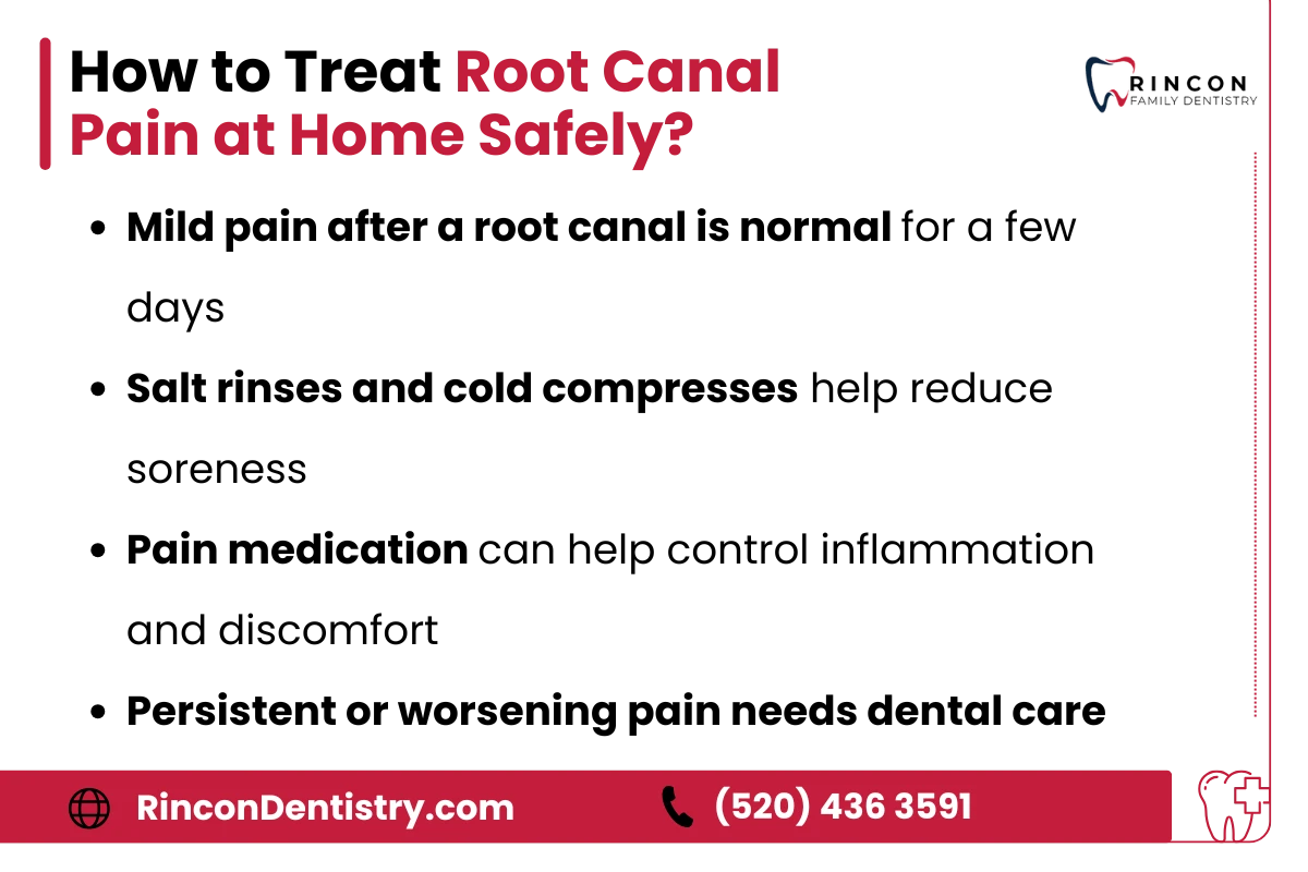 How to Treat Root Canal Pain at Home Safely - An infographic to explain