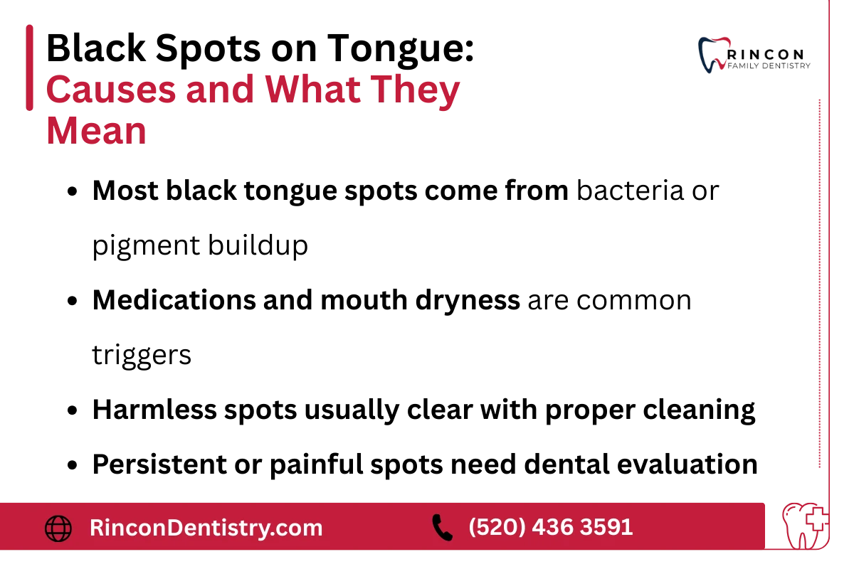 Black Spots on Tongue- Causes and What They Mean - An infographic to explain